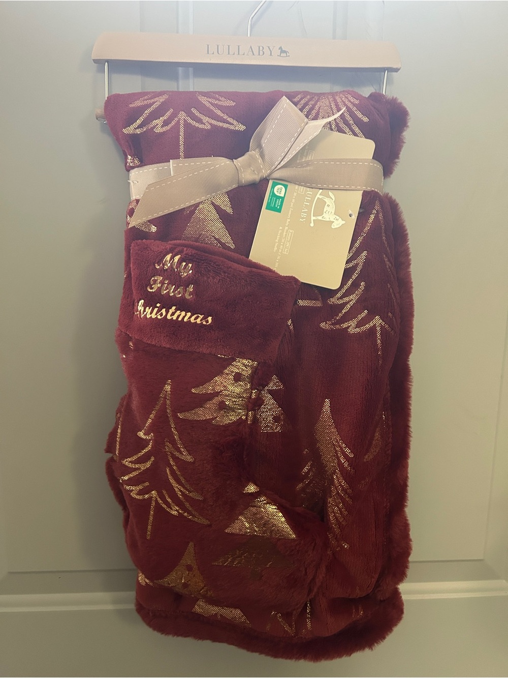 NTW Lullaby First Christmas blanket and stocking set